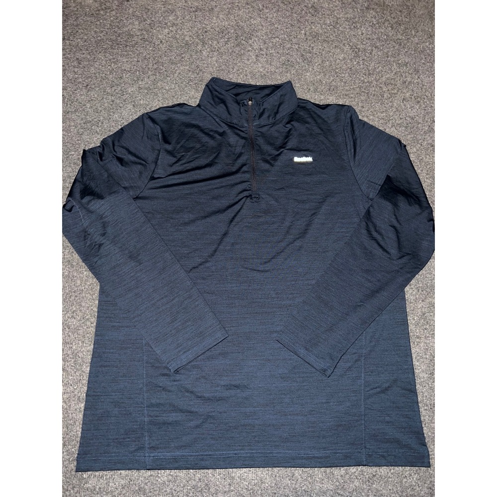 Reebok Mens Quarter Zip Pullover Navy Blue Heathered Large 3RLM1757